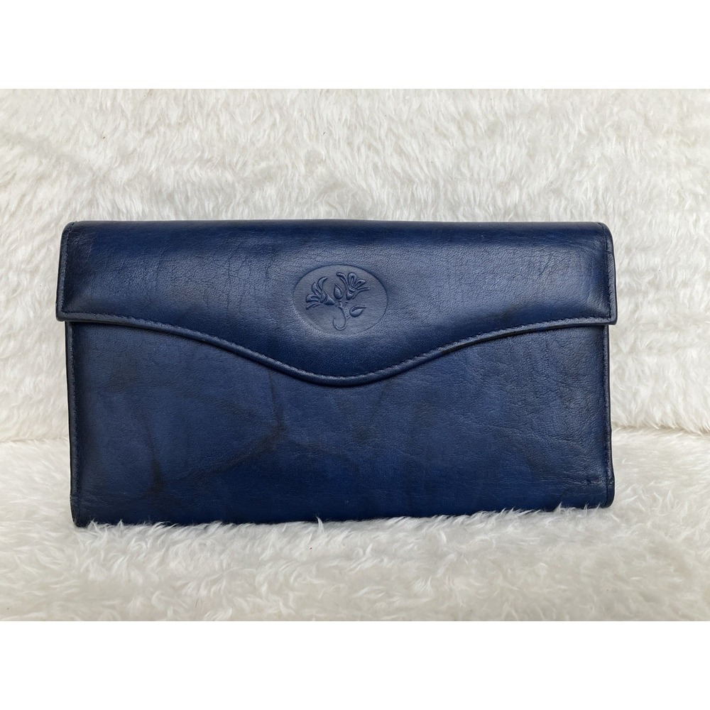 Buxton Navy Blue Wallet With Attached Kiss Lock Coin Purse